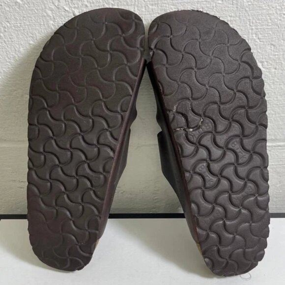 Birkenstock Arizona Black Leather Slide Sandals Slip On Womens 38 EU/7 US Narrow - Picture 8 of 10